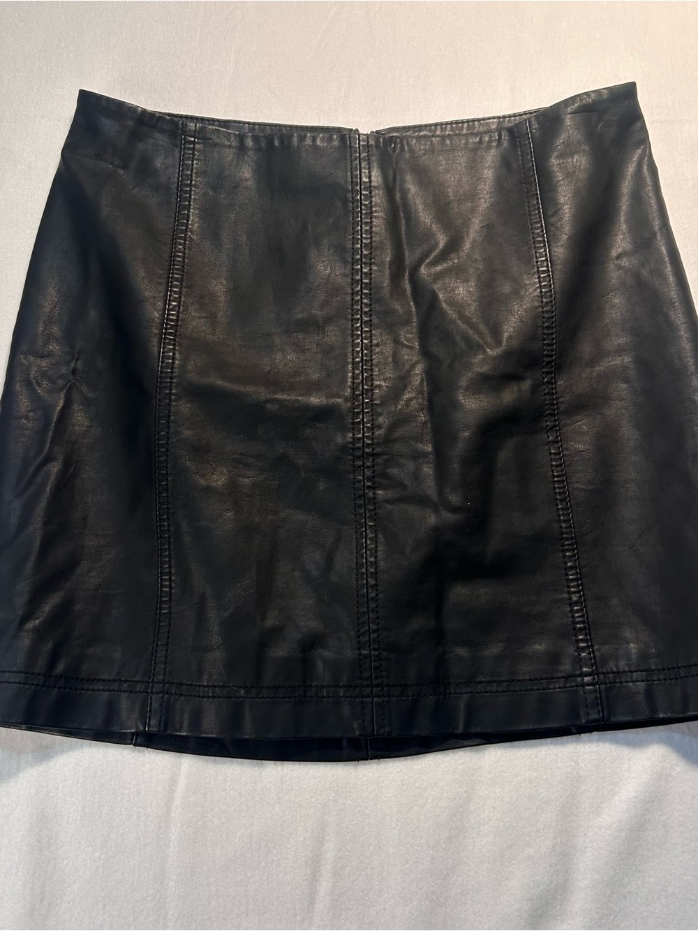 Free People Black Vegan Leather Mini Skirt Witchy Modern Femme Grunge Biker